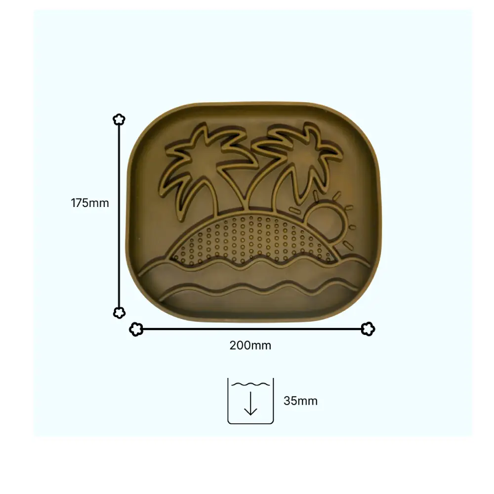 Calm Eating Plate- Woof Start - Level 1 - Sand Beige