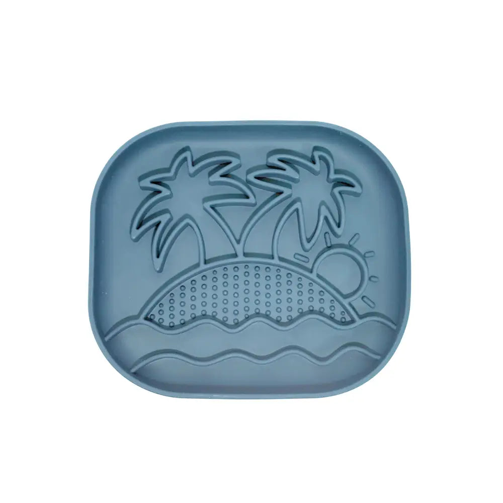 Calm Eating Plate- Woof Start - Level 1  - Sky Blue