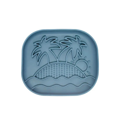 Calm Eating Plate- Woof Start - Level 1  - Sky Blue