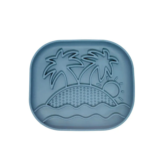 Calm Eating Plate- Woof Start - Level 1  - Sky Blue