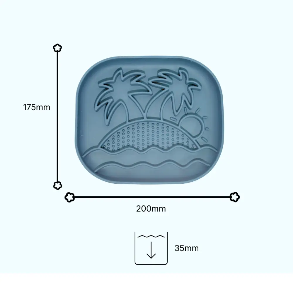 Calm Eating Plate- Woof Start - Level 1  - Sky Blue