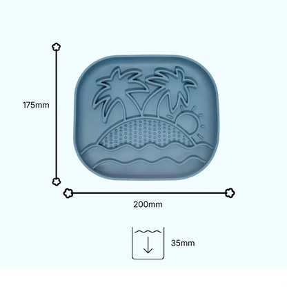 Calm Eating Plate- Woof Start - Level 1  - Sky Blue