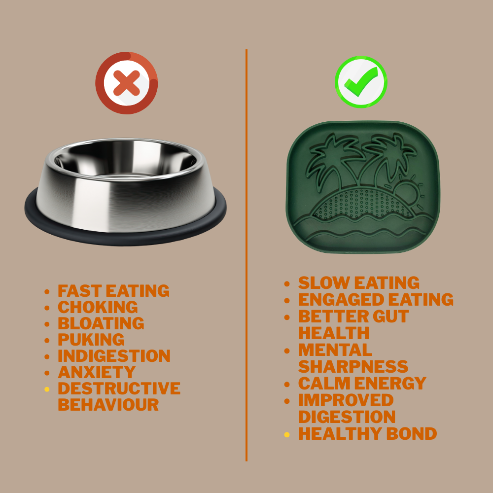 Calm Eating Plate- Woof Start - Level 1 - Forest Green