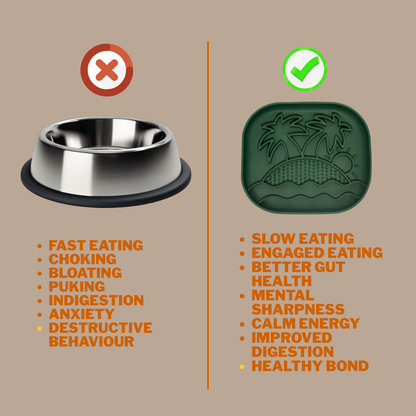 Calm Eating Plate- Woof Start - Level 1 - Forest Green